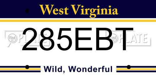 285EBT West Virginia License Plate