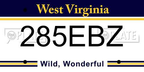 285EBZ West Virginia License Plate