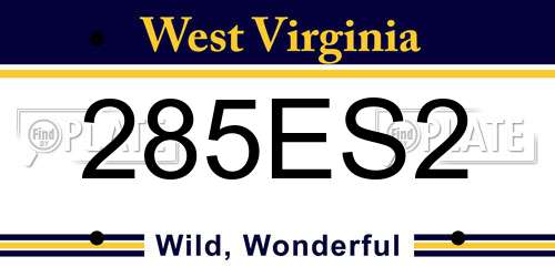 285ES2 West Virginia License Plate