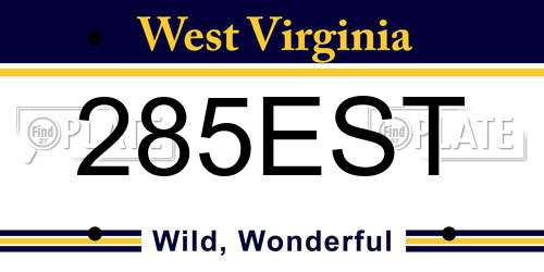 285EST West Virginia License Plate