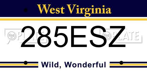 285ESZ West Virginia License Plate