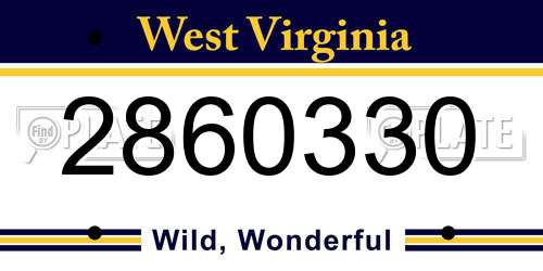2860330 West Virginia License Plate