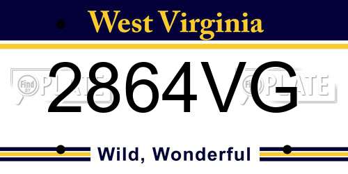 2864VG West Virginia License Plate
