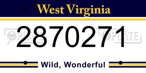 2870271 West Virginia License Plate