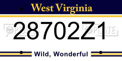28702Z1 West Virginia License Plate