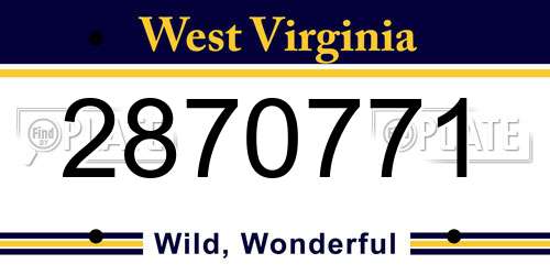 2870771 West Virginia License Plate