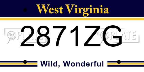 2871ZG West Virginia License Plate