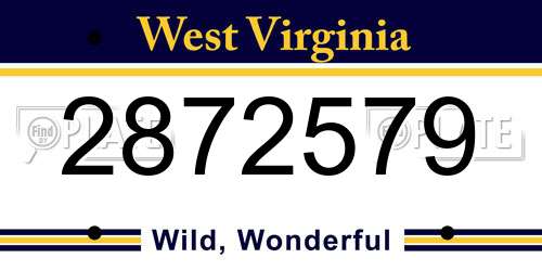 2872579 West Virginia License Plate