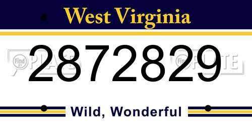 2872829 West Virginia License Plate