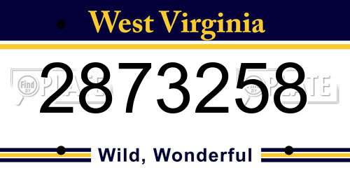 2873258 West Virginia License Plate
