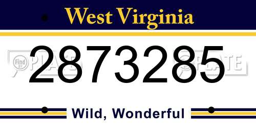 2873285 West Virginia License Plate