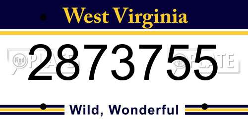 2873755 West Virginia License Plate