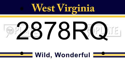 2878RQ West Virginia License Plate