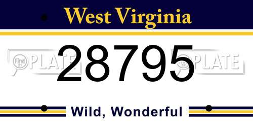 28795 West Virginia License Plate