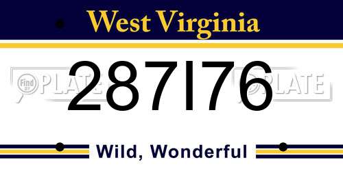 287I76 West Virginia License Plate