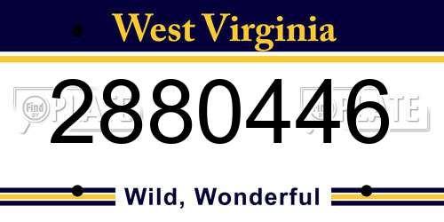 2880446 West Virginia License Plate