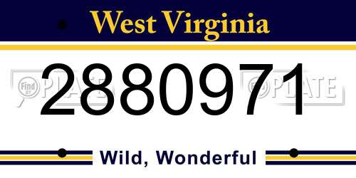2880971 West Virginia License Plate
