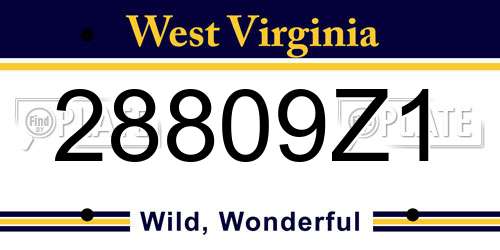 28809Z1 West Virginia License Plate