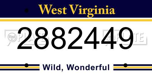 2882449 West Virginia License Plate