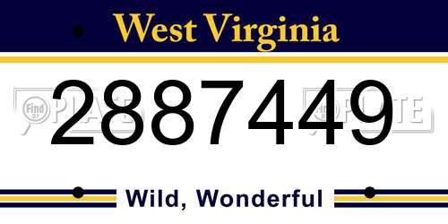 2887449 West Virginia License Plate