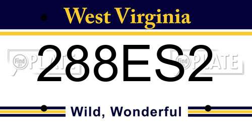 288ES2 West Virginia License Plate