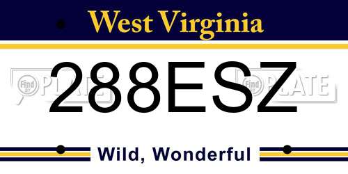 288ESZ West Virginia License Plate