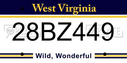 28BZ449 West Virginia License Plate