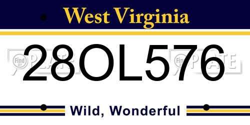 28OL576 West Virginia License Plate
