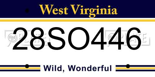28SO446 West Virginia License Plate
