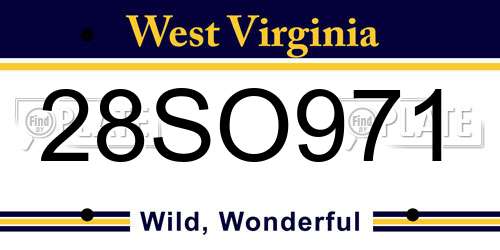 28SO971 West Virginia License Plate