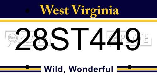 28ST449 West Virginia License Plate