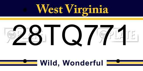 28TQ771 West Virginia License Plate