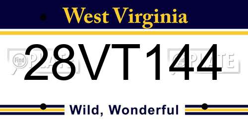 28VT144 West Virginia License Plate