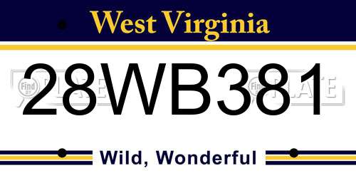 28WB381 West Virginia License Plate