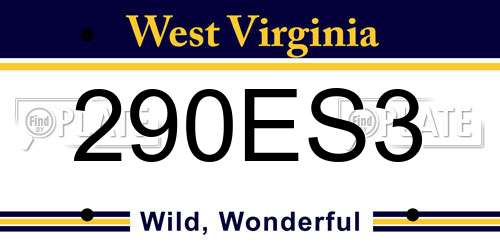 290ES3 West Virginia License Plate