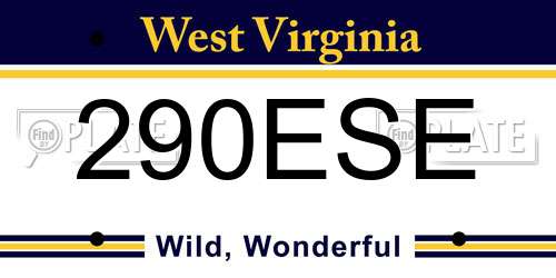 290ESE West Virginia License Plate