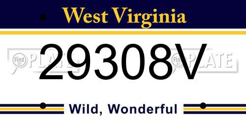 29308V West Virginia License Plate