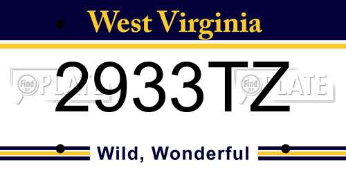 2933TZ West Virginia License Plate