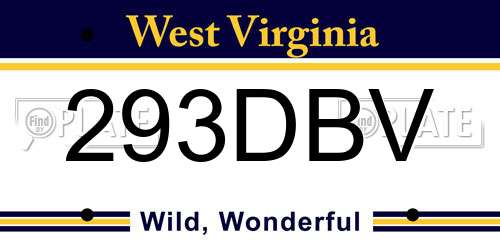 293DBV West Virginia License Plate