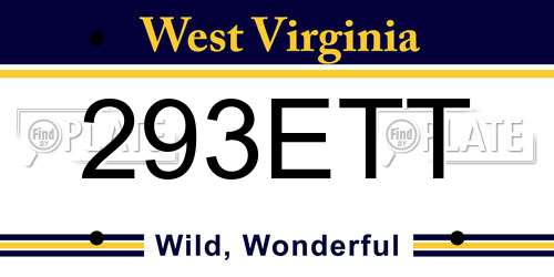 293ETT West Virginia License Plate