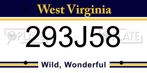 293J58 West Virginia License Plate