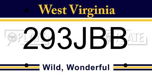 293JBB West Virginia License Plate