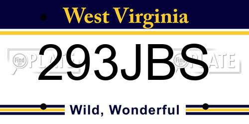 293JBS West Virginia License Plate