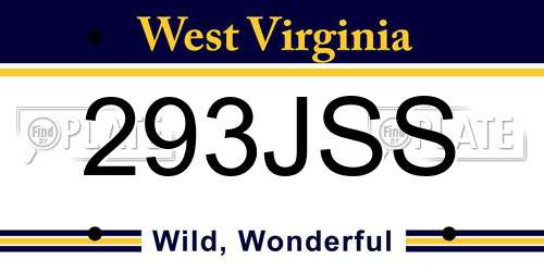 293JSS West Virginia License Plate