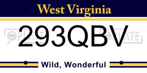 293QBV West Virginia License Plate