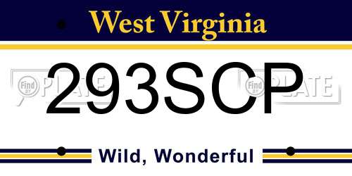293SCP West Virginia License Plate