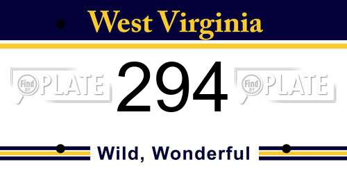 294 West Virginia License Plate
