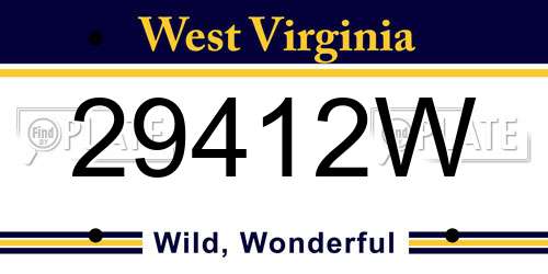 29412W West Virginia License Plate