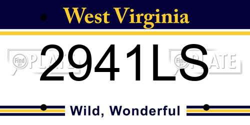2941LS West Virginia License Plate