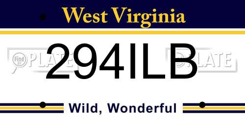 294ILB West Virginia License Plate
